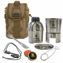 Pathfinder Canteen Cooking Kit 39oz With Coyote Tan Bag