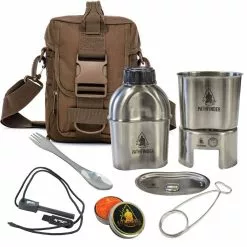 Pathfinder Canteen Stainless Cooking Kit 39Oz Earth Brown