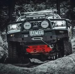 OCAM 3PC Aluminium Bash Plates For Toyota Hilux N70 2011-15 6mm, Black