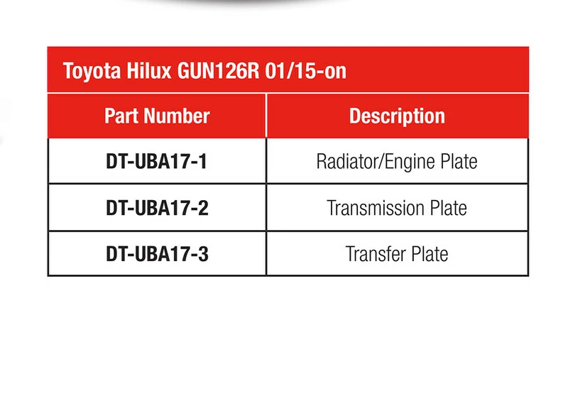 Rival Underbody Armour To Suit Toyota Hilux N80 GUN126R 01/2015-Current