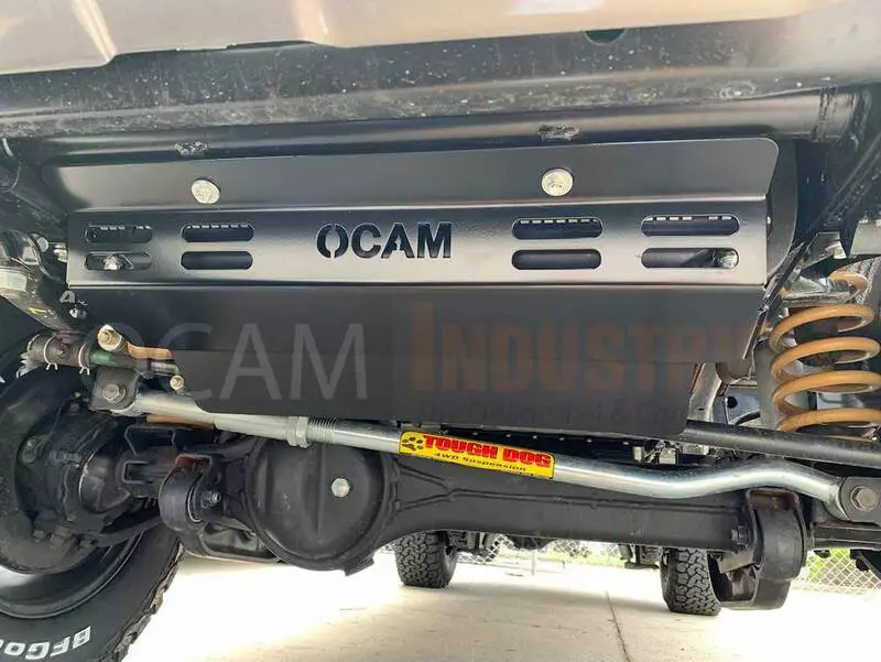 OCAM Steel Bash Plates For Toyota Landcruiser 76 78 79 Series Radiator & Transfer Covers, 4mm Black V8 Diesel - Image 3