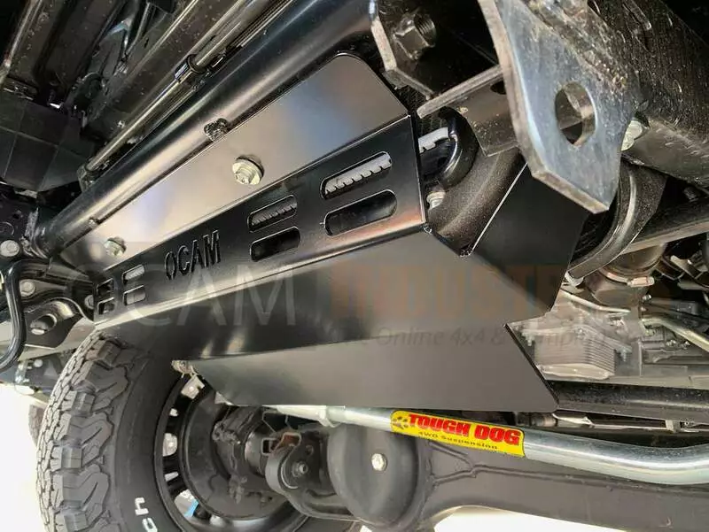 OCAM Steel Bash Plates For Toyota Landcruiser 76 78 79 Series Radiator & Transfer Covers, 4mm Black V8 Diesel - Image 4