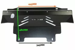 OCAM 2pce Steel Bash Plates For Nissan Navara D40 2011-15, 4mm Black, 445 X 480mm