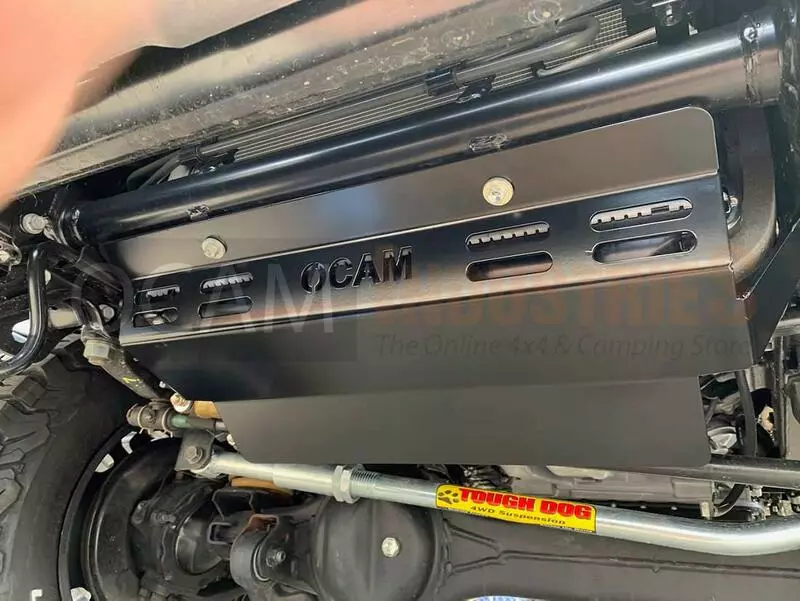 OCAM Steel Bash Plates For Toyota Landcruiser 70 75 78 79 Series PRE 2007 Radiator , 4mm BLACK