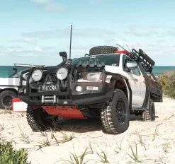 OCAM Steel Bash Plates For Mitsubishi Triton ML MN 2006-04/2015, Steel 4mm Red