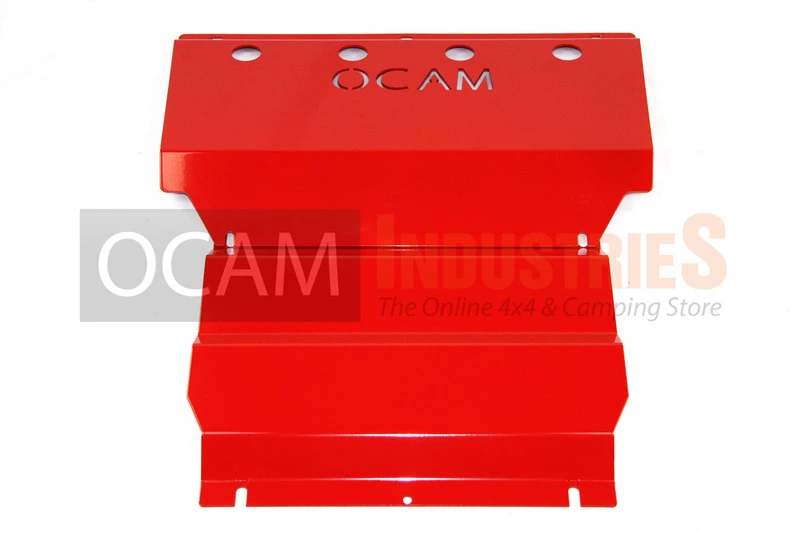 OCAM Steel Bash Plates For Mitsubishi Triton ML MN 2006-04/2015, Steel 4mm Red - Image 4